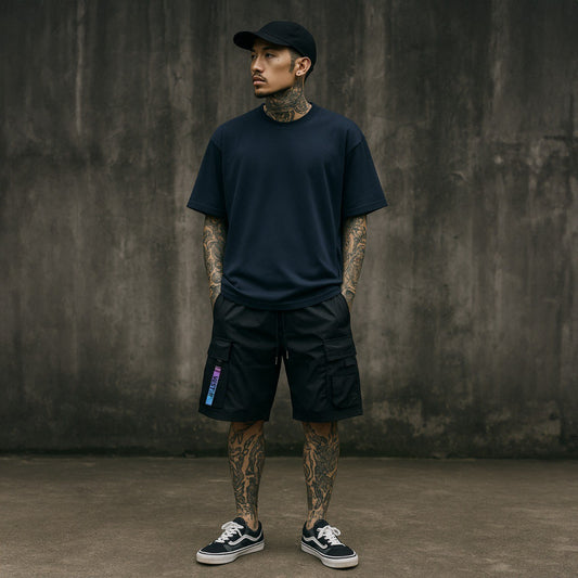 Lightweight Black Cargo Shorts