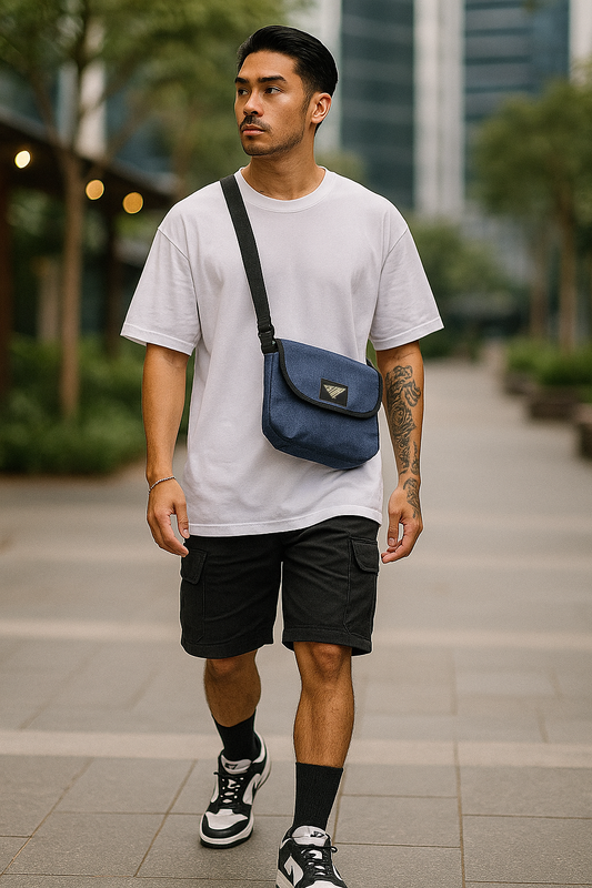 Denim Flap Shoulder Bag
