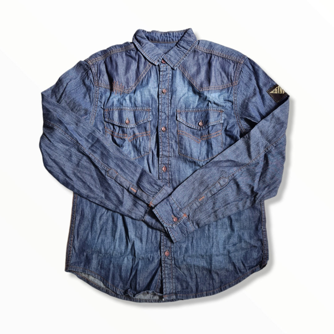 Denim Double Pocket Long Sleeve Shirt