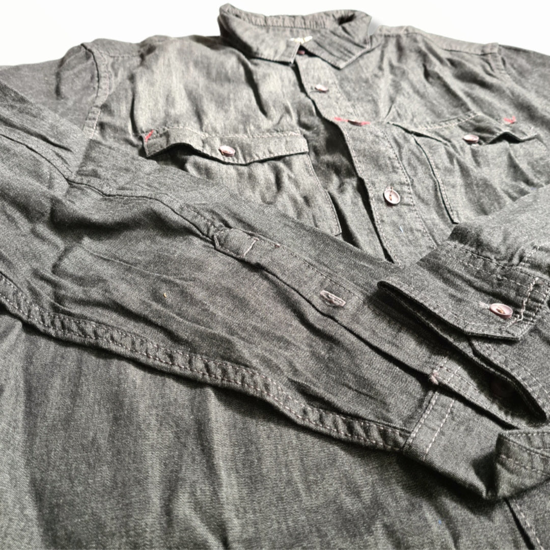 Denim Double Pocket Long Sleeve Shirt