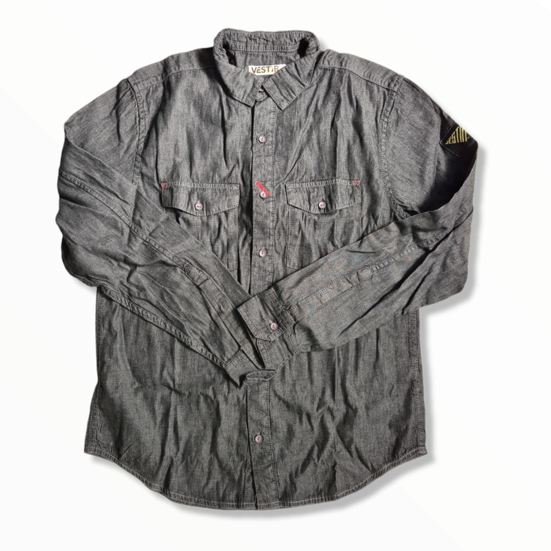 Denim Double Pocket Long Sleeve Shirt