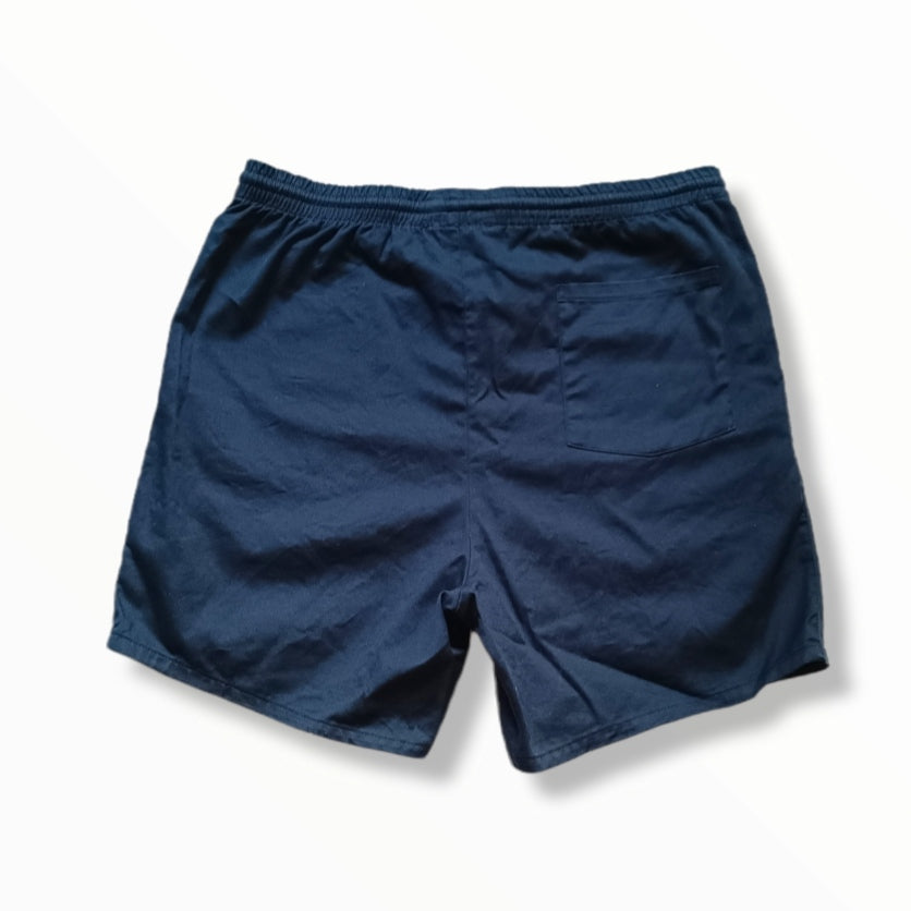 Solid Navy Stretch Casual Shorts