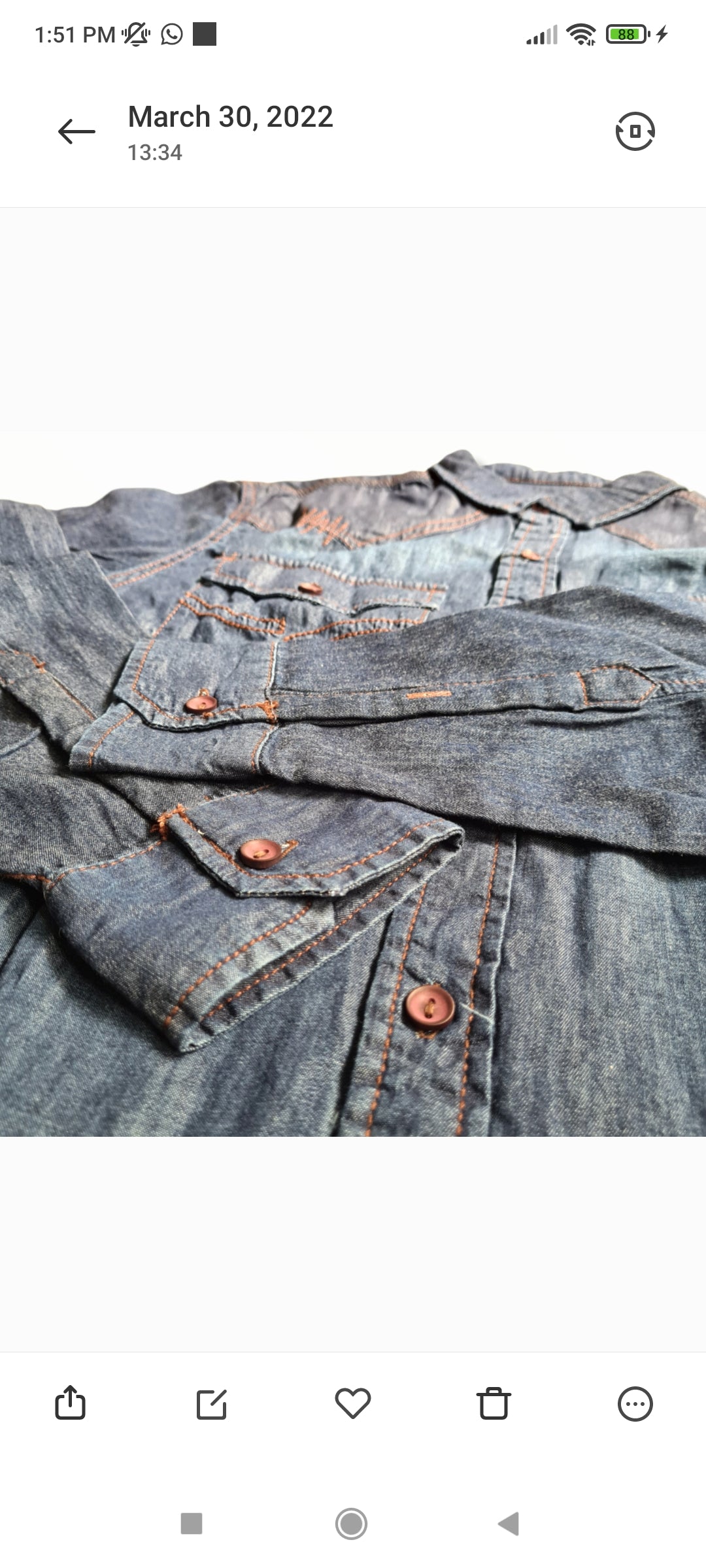 Denim Double Pocket Long Sleeve Shirt