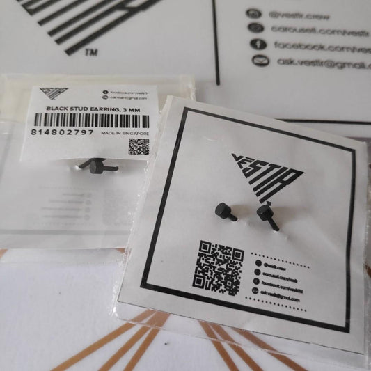Black (Stainless Steel) Stud Earrings