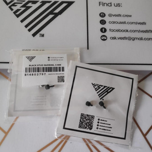 Black (Stainless Steel) Stud Earrings