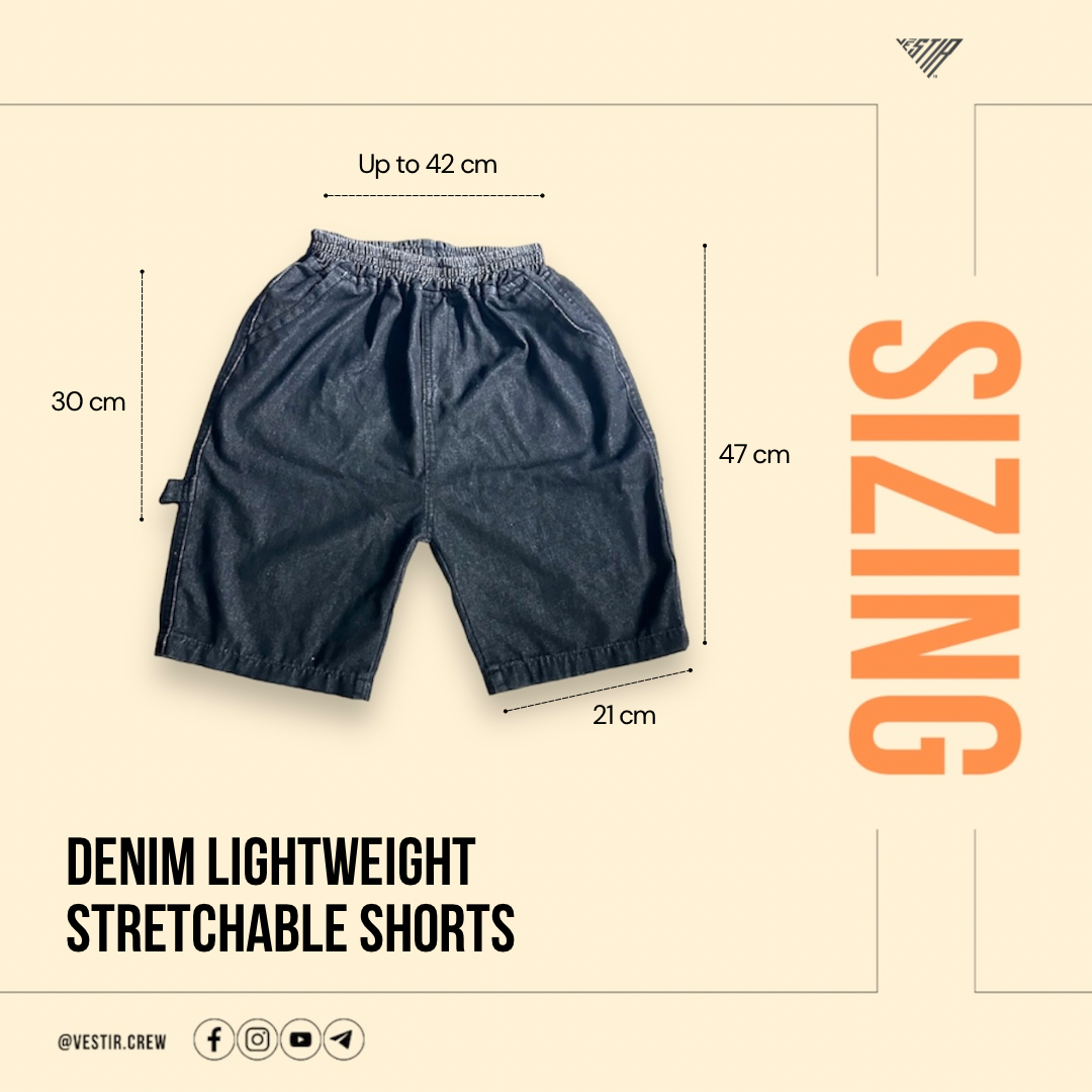 Stretchable Black Slim-Fit Denim Casual Shorts