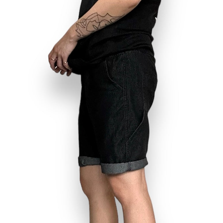 Stretchable Black Slim-Fit Denim Casual Shorts