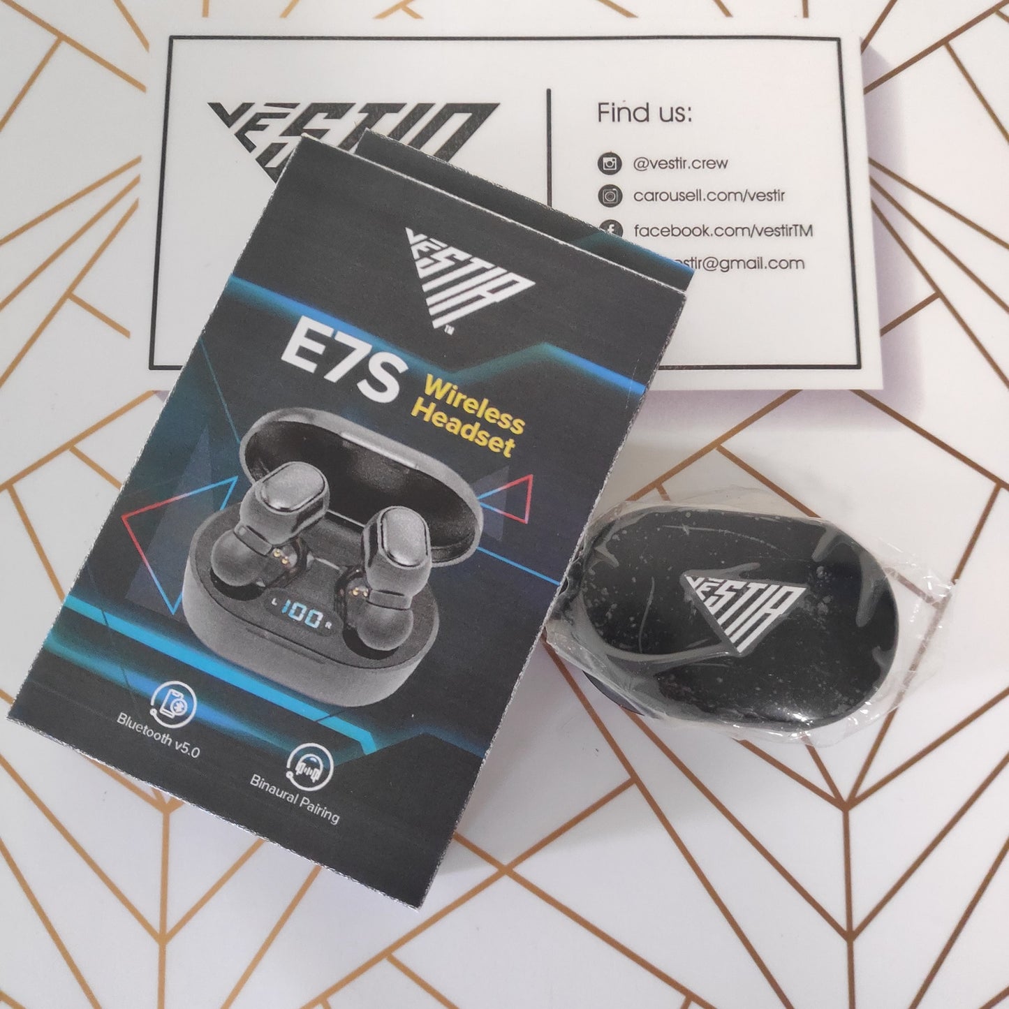 E7S Wireless Bluetooth 5.0 Earbuds with Battery LED Indicator