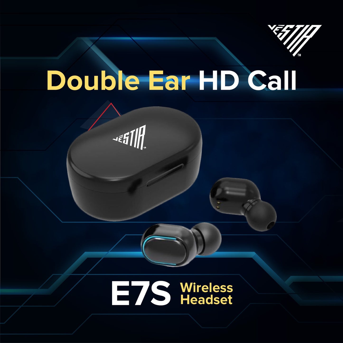 E7S Wireless Bluetooth 5.0 Earbuds with Battery LED Indicator